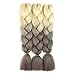 SONNET Synthetic Ombre Jumbo Braiding Hair 3bundles/lot 300g Kanekalon Fiber Hair Extension for Box Twist Braiding with 10pcs Free Decoration Dreadlock Deads (L-Yellow/Gray)