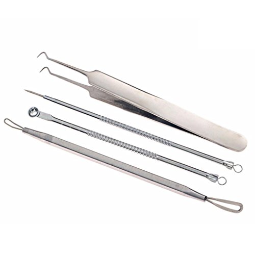 Blackhead Remover Tool Set, Blackhead Extractor, Makeupstore 4PCS Professional Surgical Blackhead Remover Tools, Blemish and Splinter Acne Pimple Removal Kit, Come Done Extractor Tool for Whitehead - Thumbnail 6