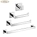 WINCASE Bath Towel Bars Set 24 Inch，Bathroom Hardware Set Chrome, Bathroom Accessories 4-pieces 304 SUS Stainless Steel Wall Mounted