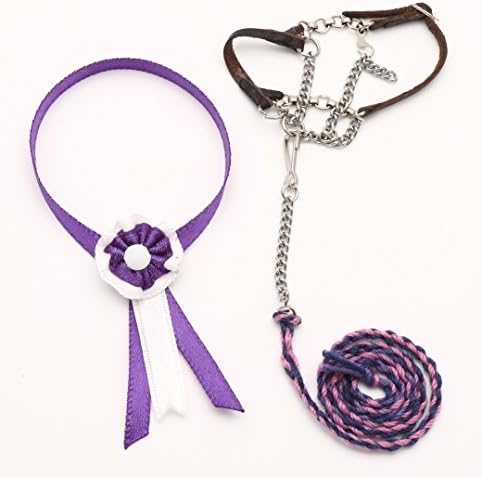 Miniature Chain Halter with Lead Rope and Shash for Schleich Model Draft Horses - Handmade