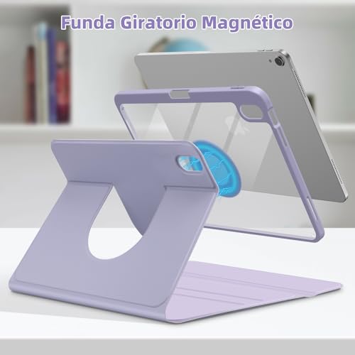 Bettdow Keyboard Case for iPad 11 Generation A16 2025/iPad 10 Generation 2022 (11/10.9 Inch), Vertical/Horizontal Use, Detachable Spanish Ñ Keyboard with Case for iPad 10/11 Gen, Purple