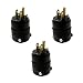 Leviton 515PR 15 Amp 125 Volt, Straight Blade Rubber Plug, NEMA 5-15P, Black (3)