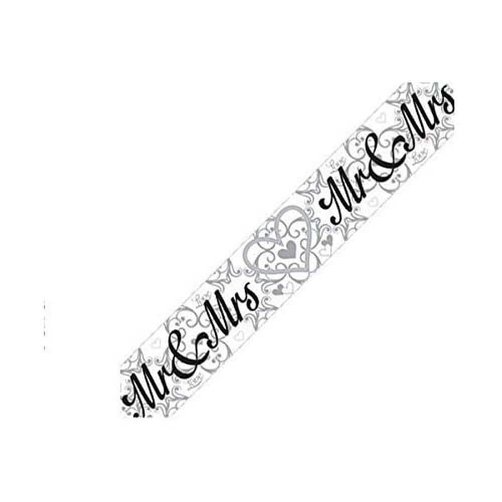 9ft Banner Mr & Mrs Metallic