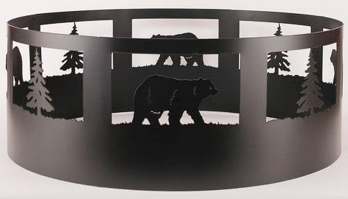 Amazon Com Bear And Pine Trees Decorative Steel Campfire Fire