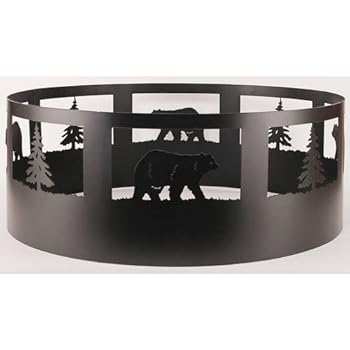 Amazon Com Bear And Pine Trees Decorative Steel Campfire Fire