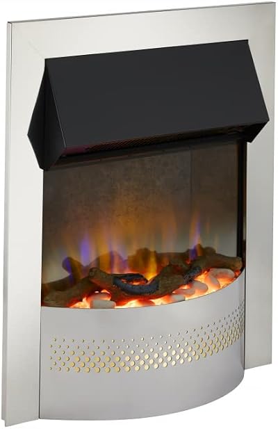 Dimplex Portree POR20CH Chrome Optiflame 3D Electric Fire 2KW Remote Control