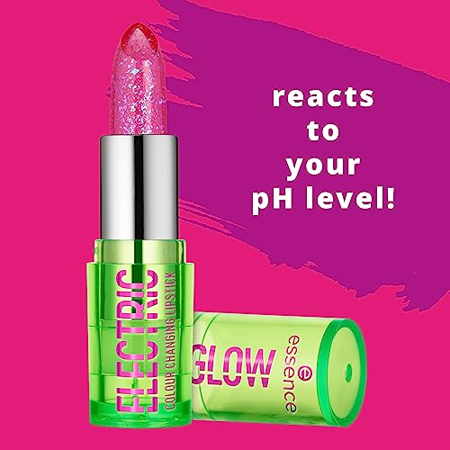 essence | Electric Glow Color Changing Lipstick | pH Reactive Natural Pink for All Skin Tones | Vegan & Cruelty Free | Gluten Free, Without Oil & Parabens