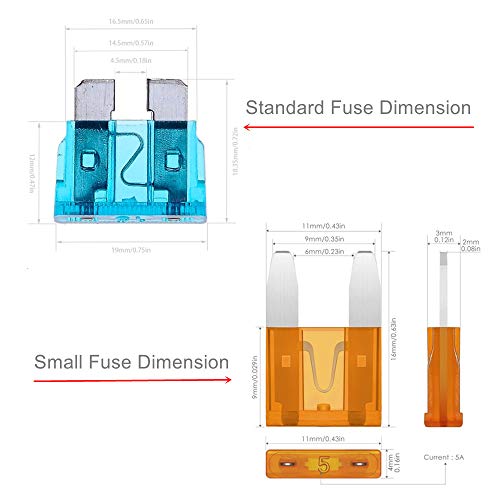 242pcs Auto Car Blade Fuses Standard & Small Size Assorted Sets 2A 3A 5A 7.5A 10A 15A 20A 25A 30A 35A 40A, OUHL Mini Automotive Replacement Fuse Assortment Kit with Puller for Boat RV SUV