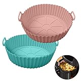 Air Fryer Silicone Pot, XIILSIE 2Pcs Round Food