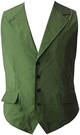 Chong Sheng Men's Knight Joker Costume Green Vest Halloween Cosplay Outfit