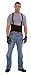 Back Support Belt with Attached Suspenders, Quick Adjust Elastic Outer Panels