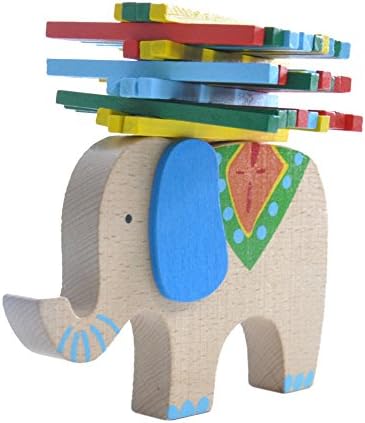 Wooden Blocks Toy, Kids Balance Beam Stacking,Educational Toys, Elephant Balancing Game Smart Toy for Kids Children Family Party Game