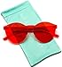 WearMe Pro - Colorful Transparent Round Super Retro Sunglasses (Red, 58)