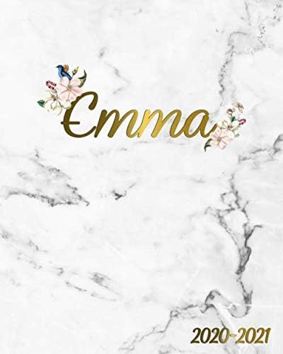 Emma 2020-2021: Marble & Gold 2 Year Weekly & Monthly Planner | 2020-2021 Floral Two-Year Agenda & Organizer | To-Do’s, Inspirational Quotes, Vision ... Notes | Personal Name Gift for Girls & Women Paperback – 27 Jul 2019