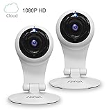 Wireless Security Camera, Fsmart 1080P Wifi Surveillance Indoor Video Home Camera System with Motion Detection Night Vision Two Way Audio (TWO PACK)