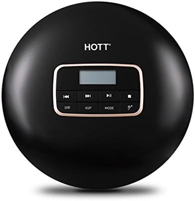 HOTT CD511 Portable CD Player With Anti-Skip Protection Shockproof Function, CD Walkman With LCD Display 3.5mm Headphone Jack And Power Adapter (Black)