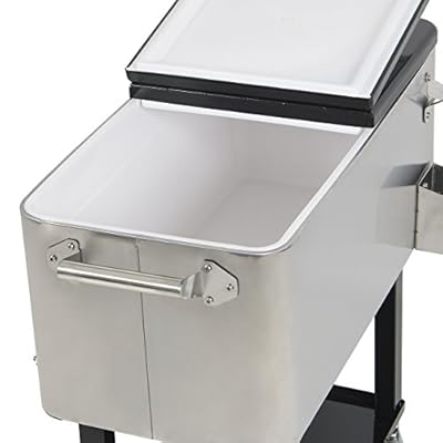 ARKSEN 80 Quart Patio Deck Cooler Rolling Outdoor Solid Steel Construction Party Home