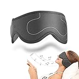 AMUOUZI Wireless Bluetooth Music Eye Mask with Stereo Speakers Sleeping Headphones Noise Cancelling Perfect for Air Travel, Meditation, Relaxation and Insomnia (Dark Grey)