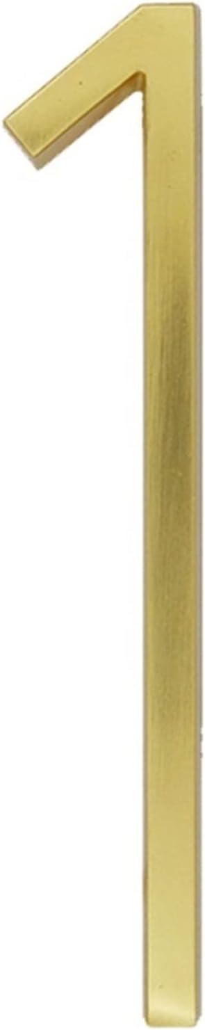Address Signs - AIZONHA Lighted House Numbers 125 Mm 5 Inch Golden Floating Modern House Number Satin Brass Digital Home Address Number Suitable for House Digital Outdoor Sign Board (Number : 1)