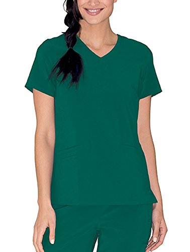 Urbane Plus Size Women's Motivate V-Neck Scrub TOP, Hunter Green 5X-Large