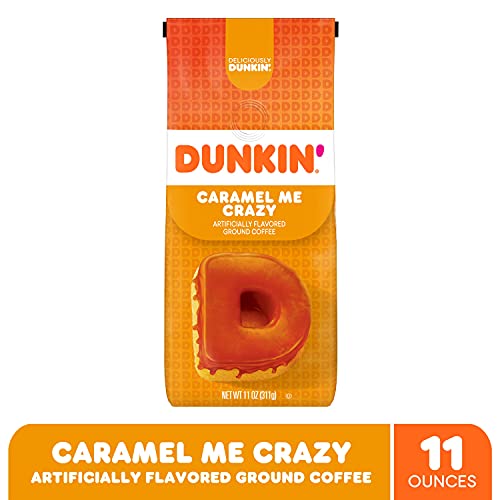 DUNKIN’ CARAMEL ME CRAZY FLAVORED GROUND COFFEE, 11 OUNCES
