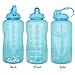 QuiFit Gallon Sport Water Bottle with Drinking Straw and Motivational Time Marker BPA Free Reusable 64/128 oz Large Capacity Ensure Your Daily Water Intake(Light Blue 128 oz)