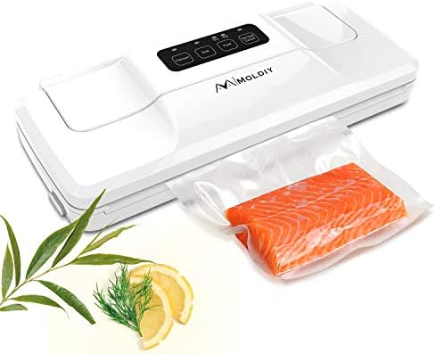 Moldiy Food Vacuum Sealer, Food Sealer Machines with 10 Bags, Automatic Food saver Vacuum Sealer Machines for Food Vacuuming Savers and Sous Vide