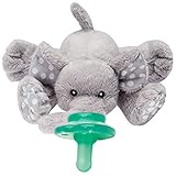 Nookums Paci-Plushies Elephant Buddies - Pacifier Holder (Plush Toy Includes Detachable One Piece Pacifier, Use with Multiple Brand Name Pacifiers)