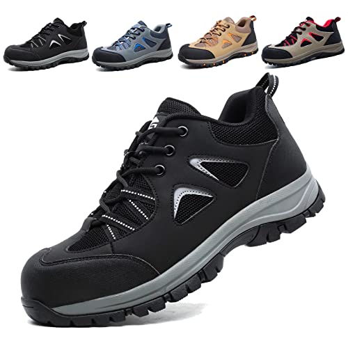 ISOOUS Safety Shoes Men Women Lightweight Work Shoes Steel Toe Breathable Safety Footwear