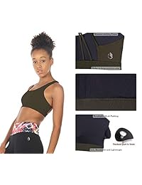 icyzone - Sujetador deportivo acolchado con tiras para yoga, ropa de entrenamiento