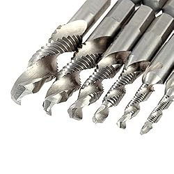Yakamoz 6PCS Drill Tap Combination Bit Set HSS