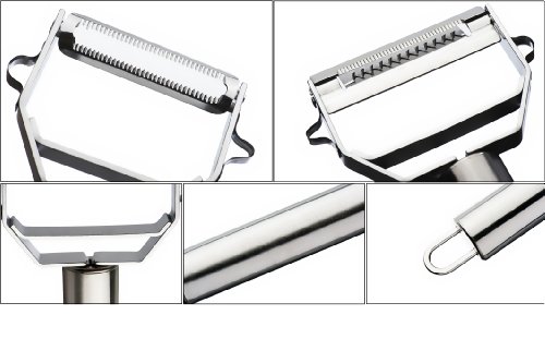 Brieftons Julienne Peeler/Cutter/Slicer: Serrated Stainless Steel Fruit/Vegetable Peeler & Julienne Slicer