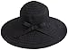 Simplicity Women's Summer UPF 50+ Roll Up Floppy Beach Hat with Ribbon Black