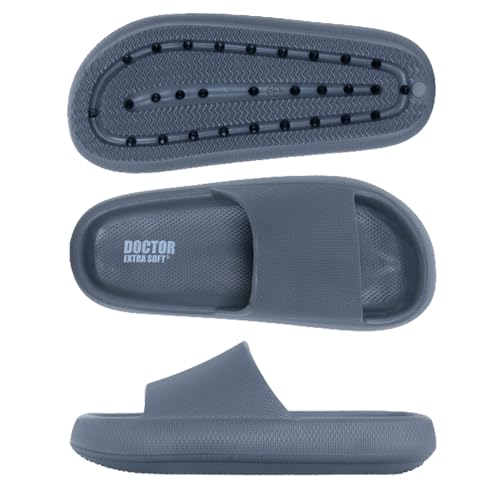 DOCTOR EXTRA SOFT Men's Classic Ultra Soft Sliders/Slippers with Cushion FootBed for Adult | Comfortable & Light Weight | Stylish & Anti-Skid | Waterproof & Everyday Flip Flops for Gents/Boys D-504
