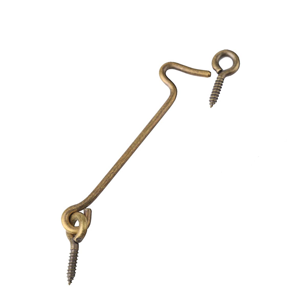Hook and Eye Latch 7.5cm Retro Cabin Hooks Outside Solid Brass Door Hook Latches Window Cabinet Latches for Door Gate Window Closet Shed Bronze