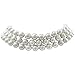 Isaac Kieran Faux Pearl Choker Necklace, Rhodium Finish, 3-Strands - 8-mm Pearls, 14 Inch plus 3 Inch Extender (White)