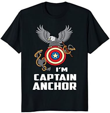 Capitan T-Shirt Anchor Funny Captain Skipper Gift Shirt