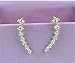 DOOPOOTOO 7 Crystals Ear Cuffs Hoop Climber S925 Sterling Silver Earrings Hypoallergenic Earring