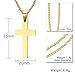 Cross Necklace, Quantum 3mm Stainless Steel Pendant Chain for Men Women Gold