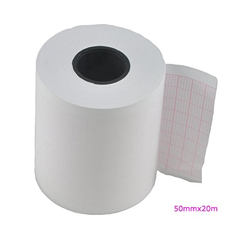 Denshine 2 Rolls Thermal Print Paper for Patient Monitor, Vital Signs Monitor Printer Paper Width 50mm/1.97", Length 20m/787.4"