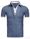 Coofandy Men's Polo Shirts Casual Slim Fit V-Neck Long Sleeve T Shirt Pullover