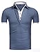Coofandy Men's Polo Shirts Casual Slim Fit V-Neck Long Sleeve T Shirt Pullover