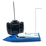 RC Boat for Girls and Boys Electric Birthday Gift for Kids 4CH Radio Controlled Boats/Ships Pool & Outdoor Use (Blue)
