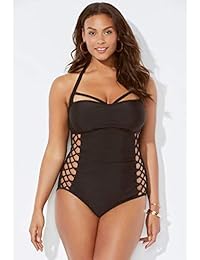 Trajes de baño para todas las damaes tamaño grande Ashley Graham Boss Underwire traje de baño de una pieza