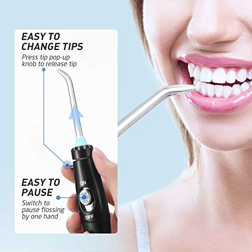 Habor Upgraded Water Flosser, FDA 600ML Water Dental Flosser with 7 Multifunction Tips for Family Use, Leak Proof Oral Irrigator with 10 Pressure Settings for Braces Teeth Care