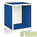Way Basics Eco Stackable Storage Cube Plus and Cubby Organizer, Blue (made from sustainable non-toxic zBoard paperboard)