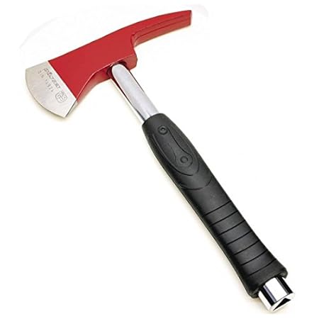 Feuerwehrbeil rot DIN 14924 integrierter Pollerschlüssel . Rot lackierter Kopf mit geschliffener Spaltschneide und einer schm