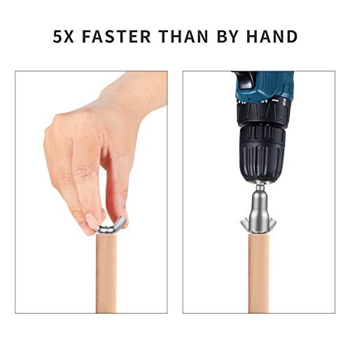 HEVERP Steel Power Wing Nut Driver Set,Slot Wing Nuts Drill Bit Socket Wrenches Tools Set,1/4 Inch Hex Shank Drills Bits for Panel Nuts,C Hook Bolts,Eye Screws (2 Pack)