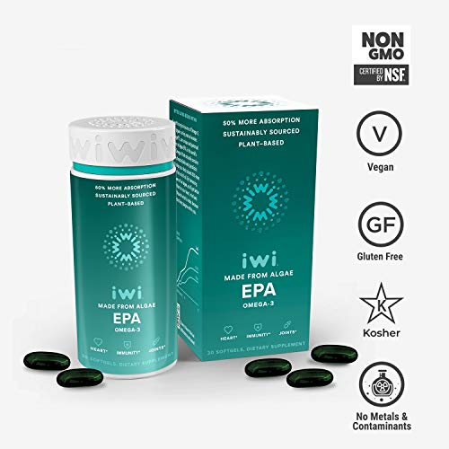 Iwi Omega3 Oil EPA Algae Oil Softgel Capsules 100 Vegan Non GMO