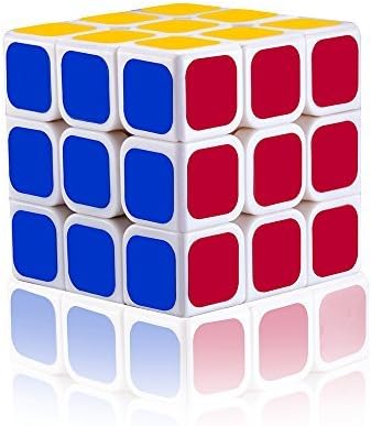 Newisland 3x3 Pros Speed Cube Optimum Structure Great Corner Cutting Eco-Friendly Plastics Puzzle Cube Lightning (Phoenix-White)
